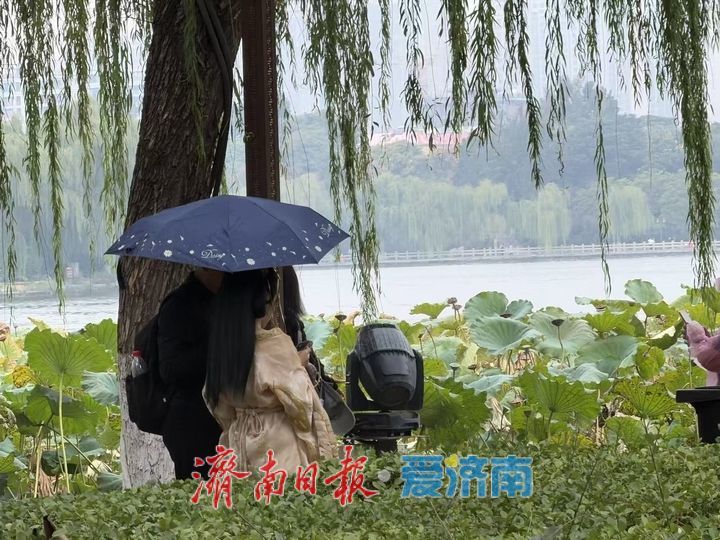细雨润明湖 秋景引游人