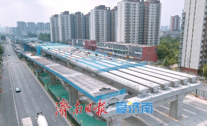 项目强省会｜济南凤凰黄河大桥南延工程首条上下桥匝道初步成型