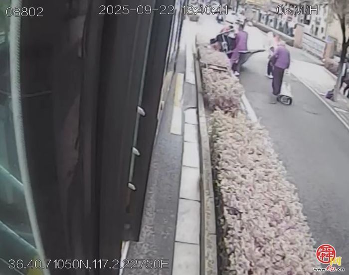 三轮车侧翻绿化带 济南公交司机暖心伸援手