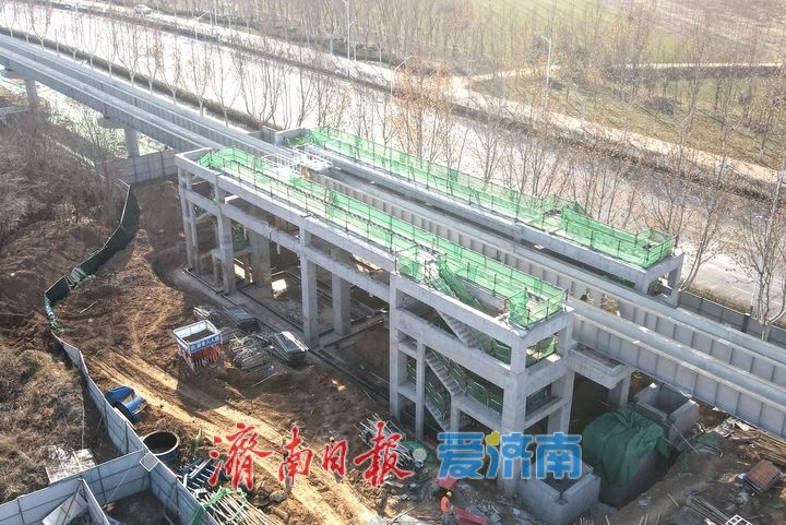 济南低运量轨道交通高新东区环线项目24座车站全部封顶
