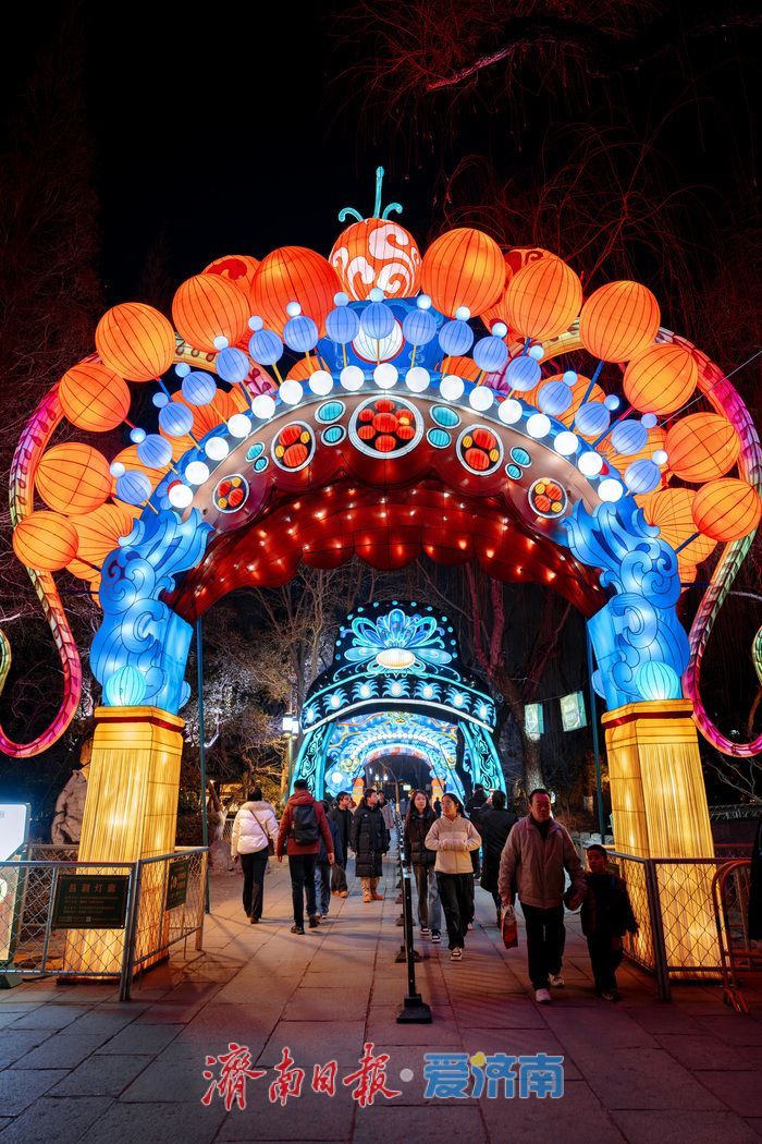 先睹为快！济南第45届天下第一泉迎春花灯会试亮灯