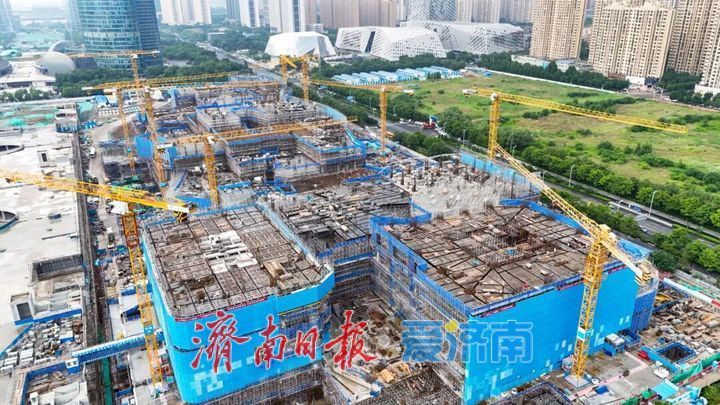 槐荫万达广场主体施工全面提速，部分区域建至地上4层