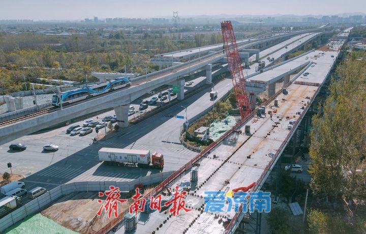 项目强省会｜济南凤凰黄河大桥南延工程多处上跨关键性路口连续梁实现合龙