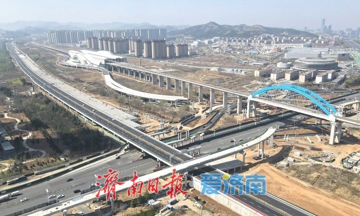 邢村立交新建西侧桥体即将上跨经十路