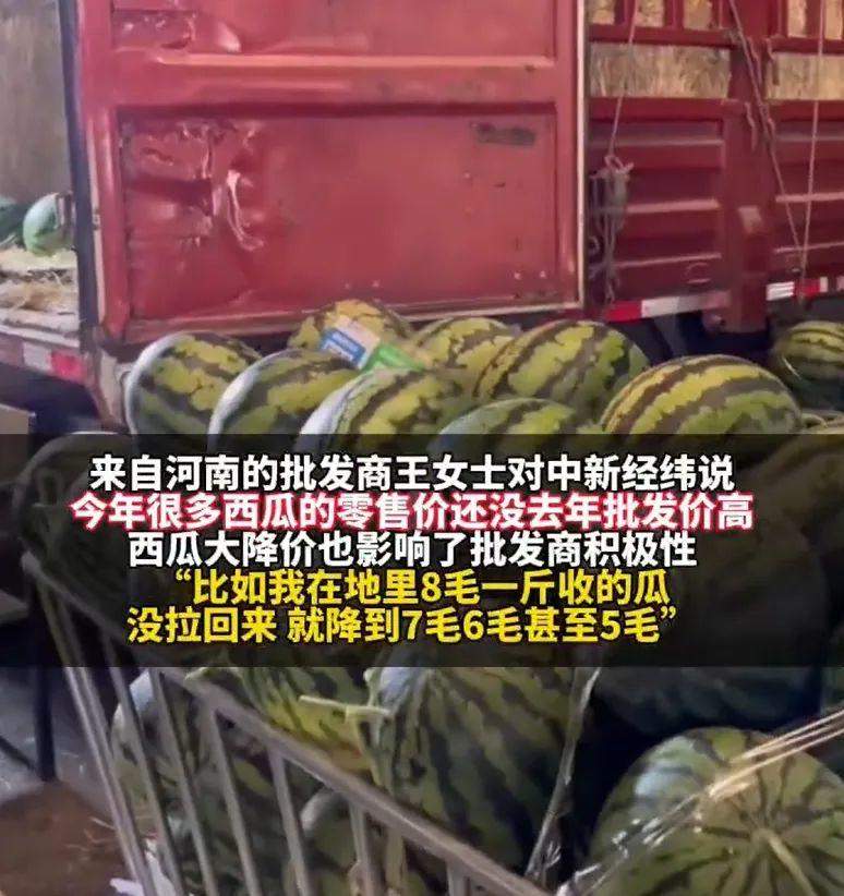 西瓜价格跳水,每斤跌破个位数!