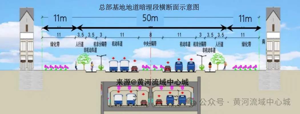 双向12车道！设两处地下通道全长约4.22公里，黄河大道二期项目又有新进展