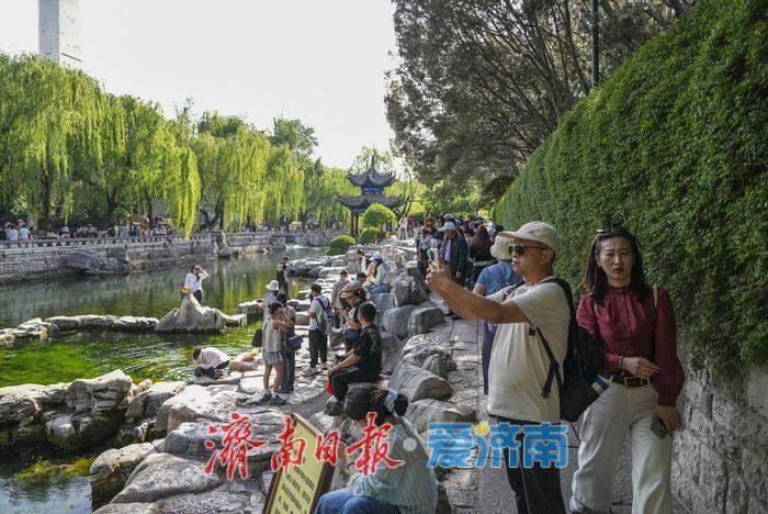 一年四季 泉在济南丨济南迎来高温天气 市民游客泉畔觅清凉