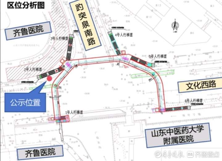 全长139米，齐鲁医院与省中医之间要建过街天桥