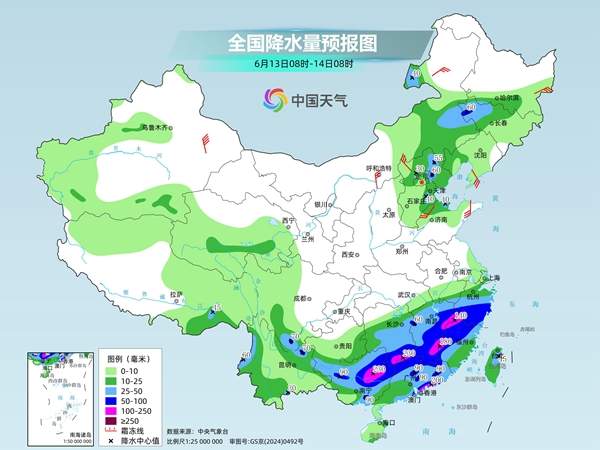 南方降雨增强6省区部分地区有大暴雨 华北东北雷雨频繁