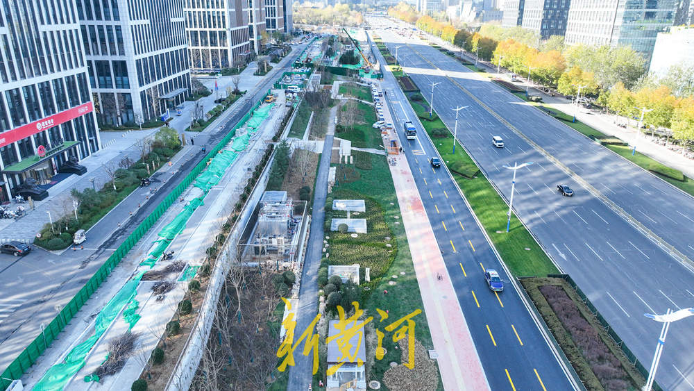 济南轨交4号线凤凰路站“露脸” 百米绿化带串联汉峪金谷城市画卷