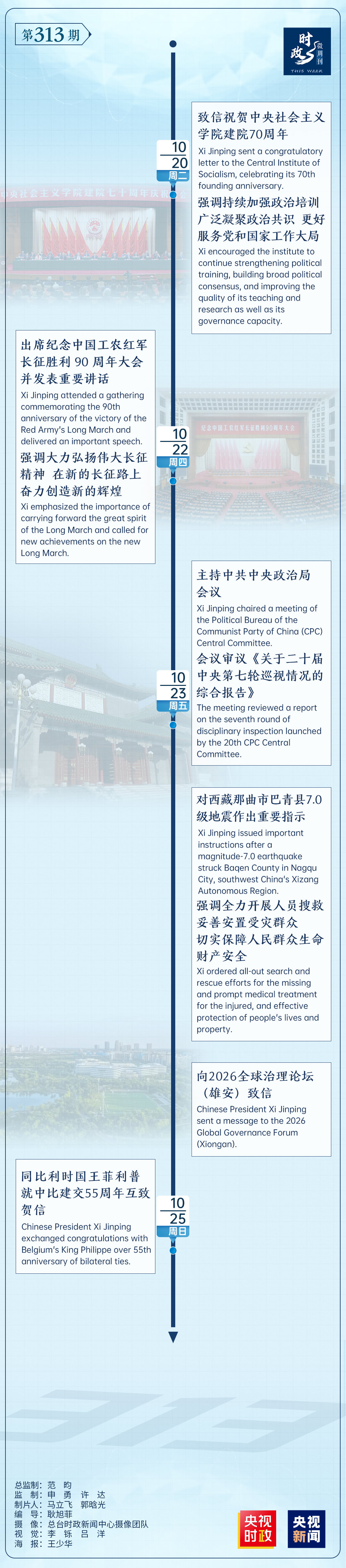 时政微周刊丨总书记的一周（10月19日—10月25日）