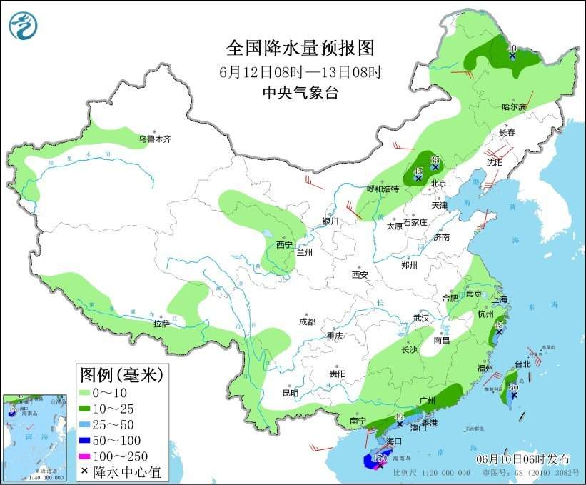 中央气象台:江南东北部华南沿海等地有较强降雨 东北地区内蒙古等地多阵性降水