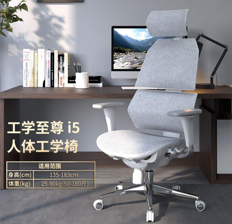 小个子选人体工学椅-享耀家工学至尊i5，3个坐垫高度套餐，5个扶手高度套餐适配你