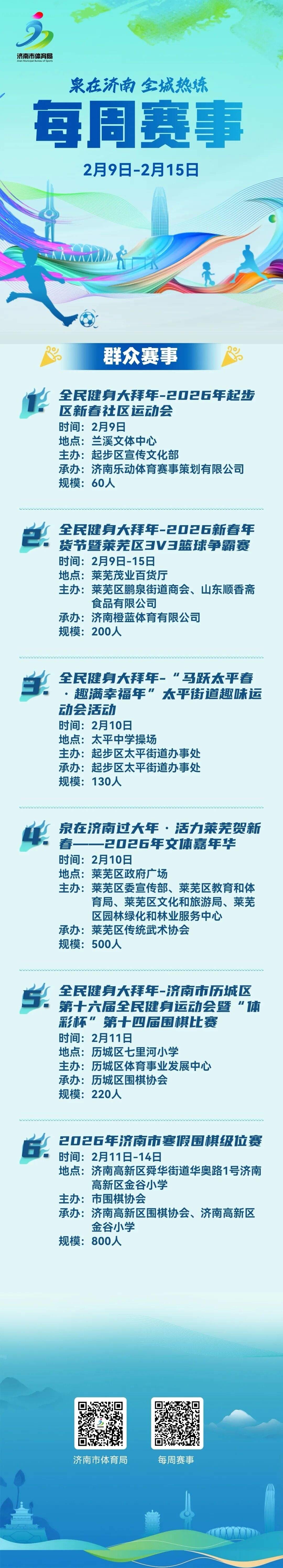 本周济南有哪些体育赛事？官方安排来了