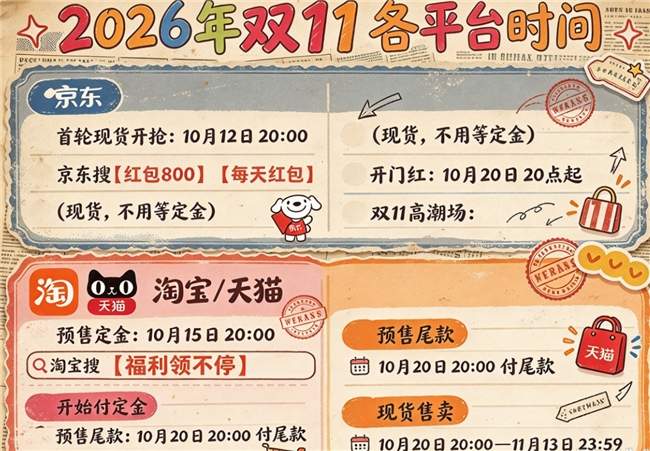 2026京东双十一什么时候开始？双十一买苹果手机家电电脑能便宜多少？下单前先领双十一红包再叠加国补才是省钱利器！