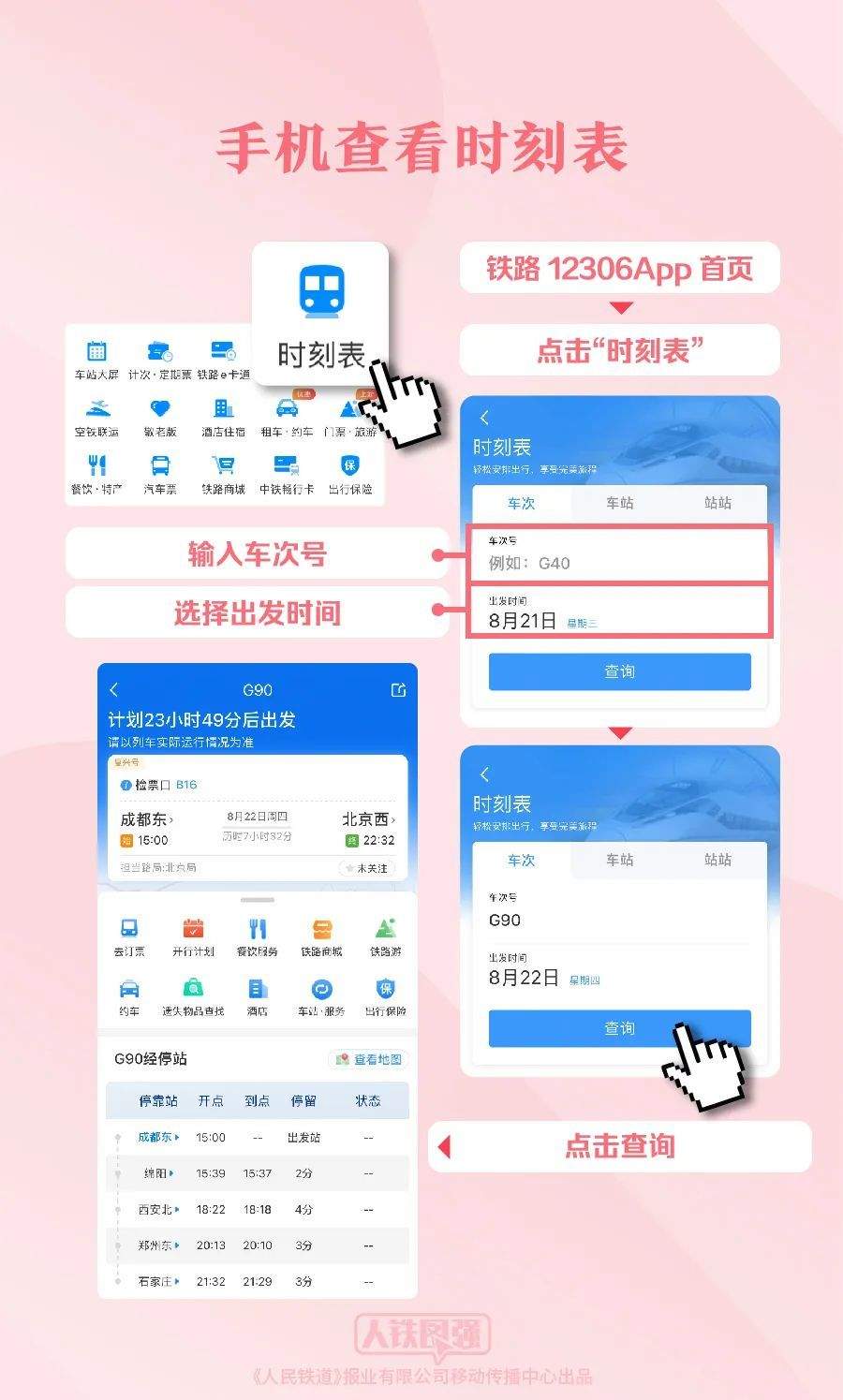 手机也能看车站大屏、时刻表!12306实用功能教你用