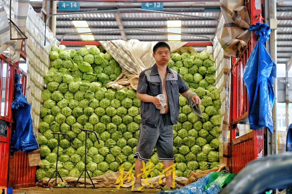 高温下农贸市场菜农交易忙，市民“菜篮子”有保障
