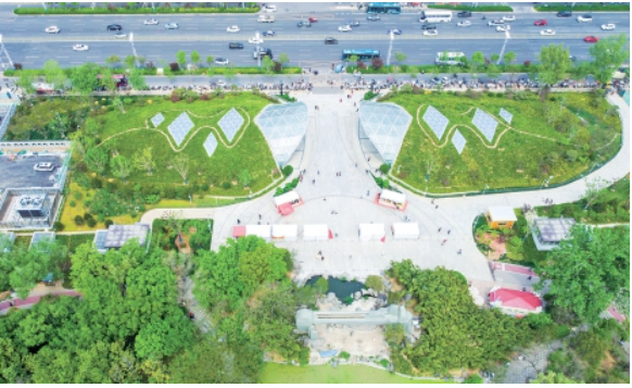 “最美车站”着“春装” 泉城公园北门地铁出入口屋顶绿化升级