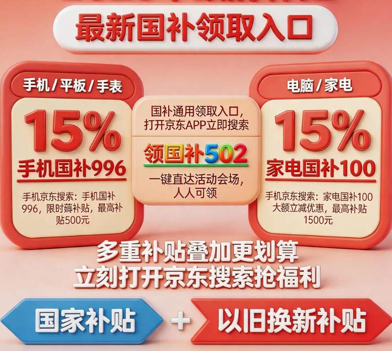 紧急通知！618期间国补继续！国补政策2026年最新通知：手机、冰箱、电视空调、电脑、家电国补领取和以旧换新入口