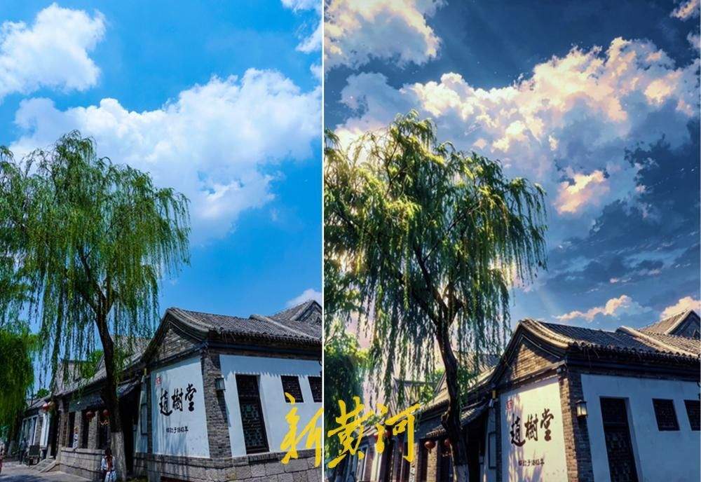 蓝天白云下明府城婉约如江南 AI动漫风解锁老城新魅力