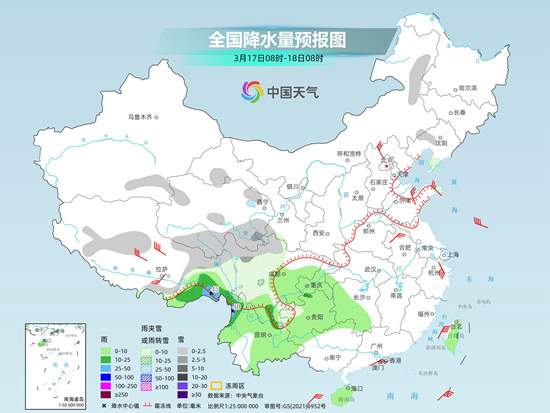 中东部降水稀少气温持续偏低 西南地区雨雪频繁