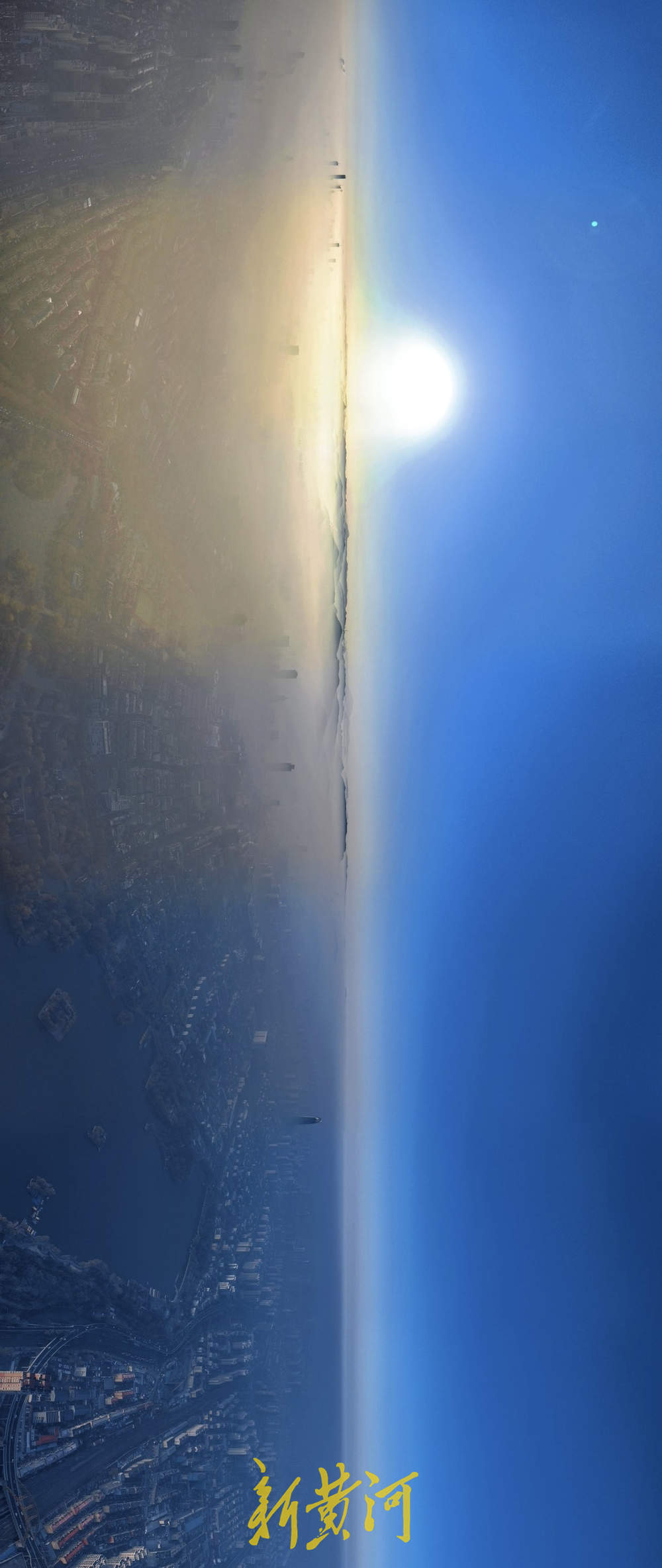 云端分界，泉城冬雾现泾渭奇观