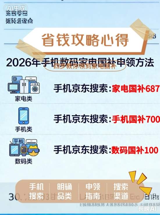 国补政策2026年最新动态:全年国补2500亿第二批4月继续领取,恢复地区更新,手机数码家电国补领取入口操作方法来了!