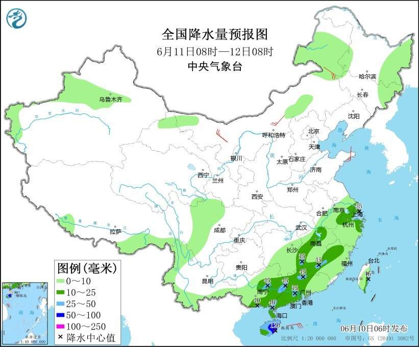 中央气象台:江南东北部华南沿海等地有较强降雨 东北地区内蒙古等地多阵性降水