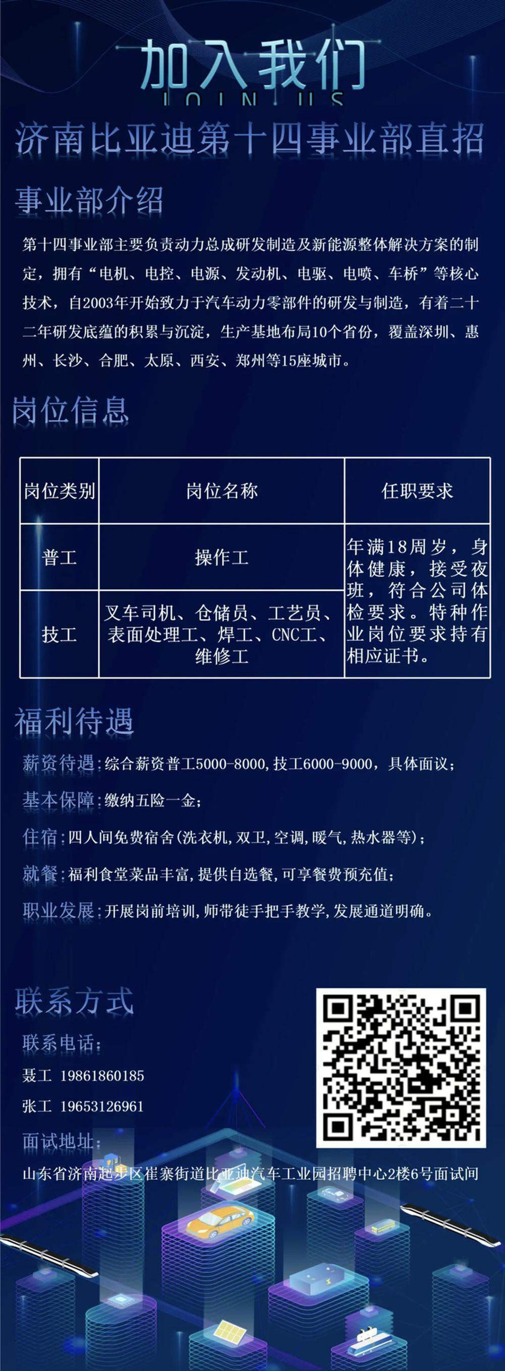 @技能人才 济南比亚迪新一轮招聘正进行，入职最高奖励6000元