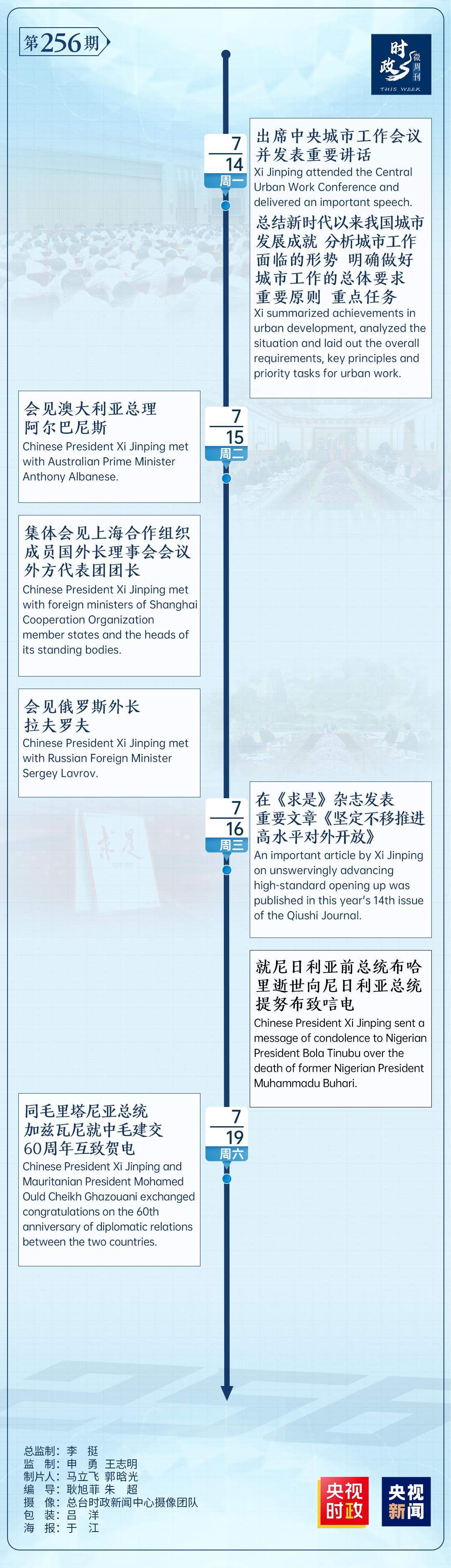 时政微周刊丨总书记的一周（7月14日—7月20日）