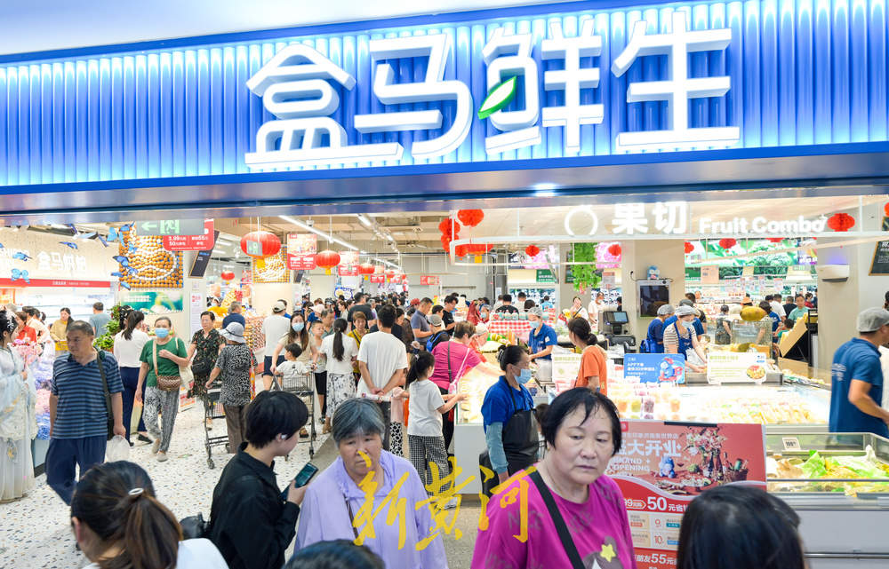 盒马鲜生印象济南店迎客首日 折扣多多现场火爆