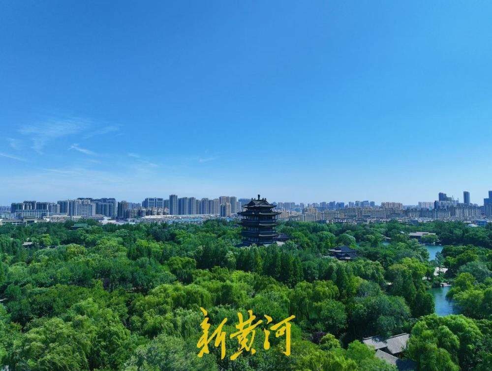 高温遇“泉城蓝”！大明湖水天一色绘就泉城盛夏美景