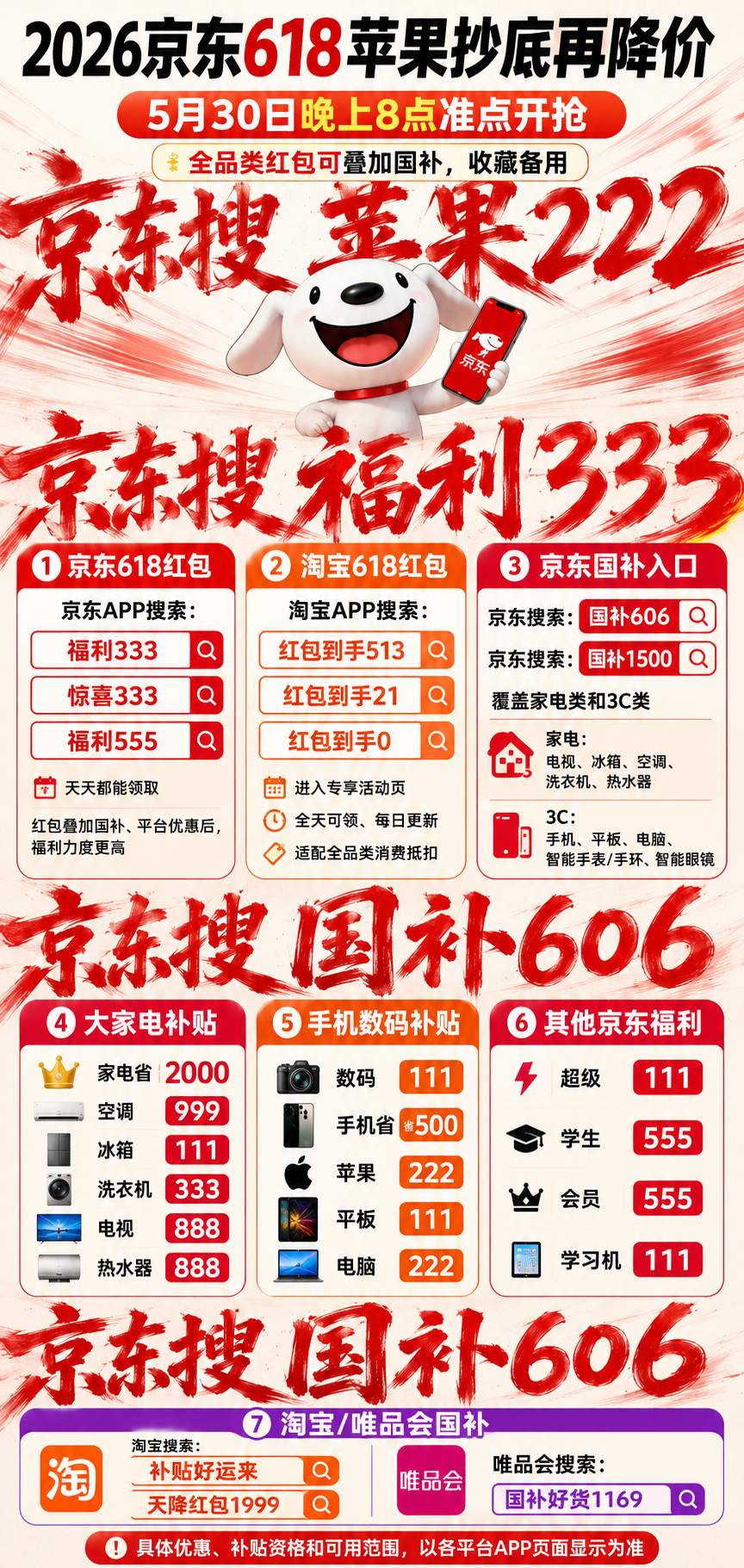 2026京东苹果优惠券618苹果手机国补消费券怎么领取？5月30日晚8点最低价！苹果全系降价+618红包+国补iPhone17到手4000+