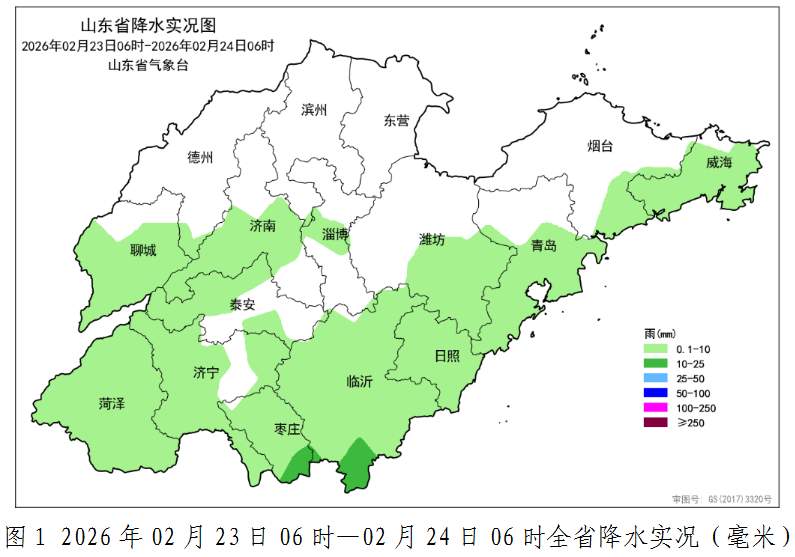 未来一周山东有两次弱降水过程，气温波动频繁