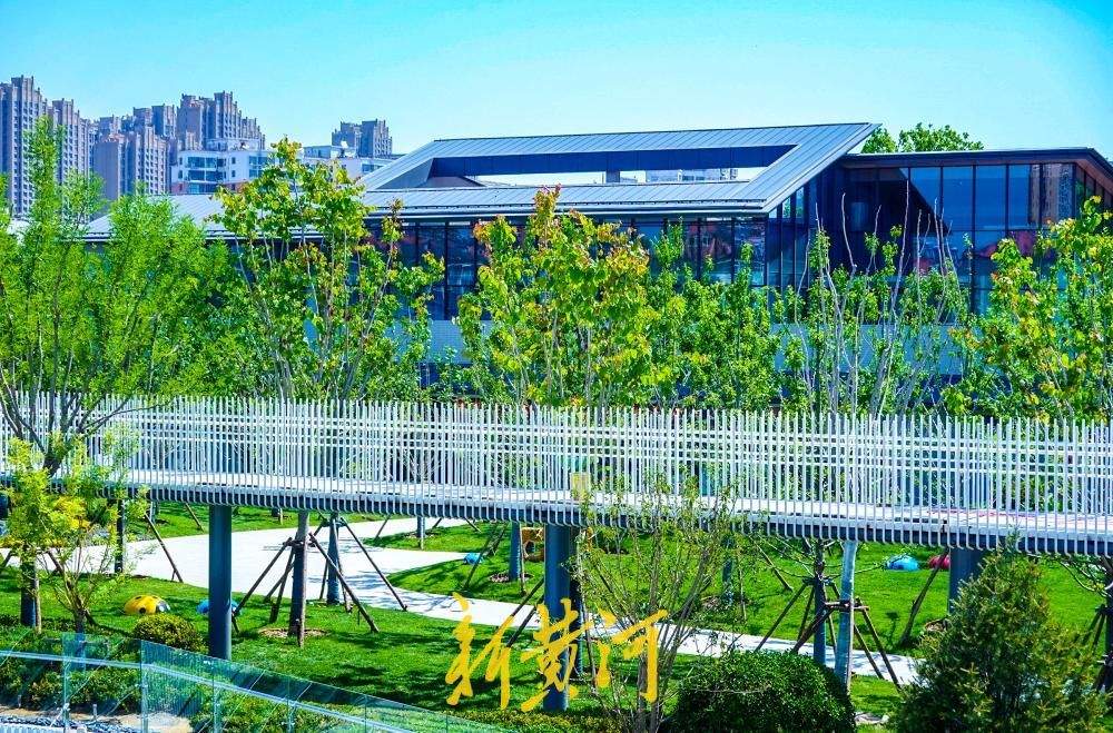 槐苑文化体育公园初具规模，空中廊道如泉涌波