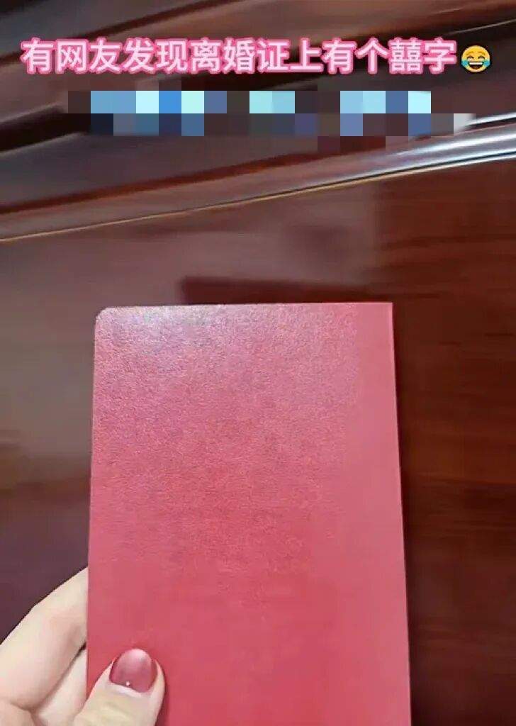 离婚证后有“囍”字?网友:没毛病