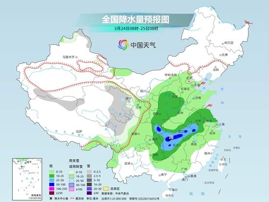 江南江汉等地有强降雨伴强对流 中东部将迎明显降温