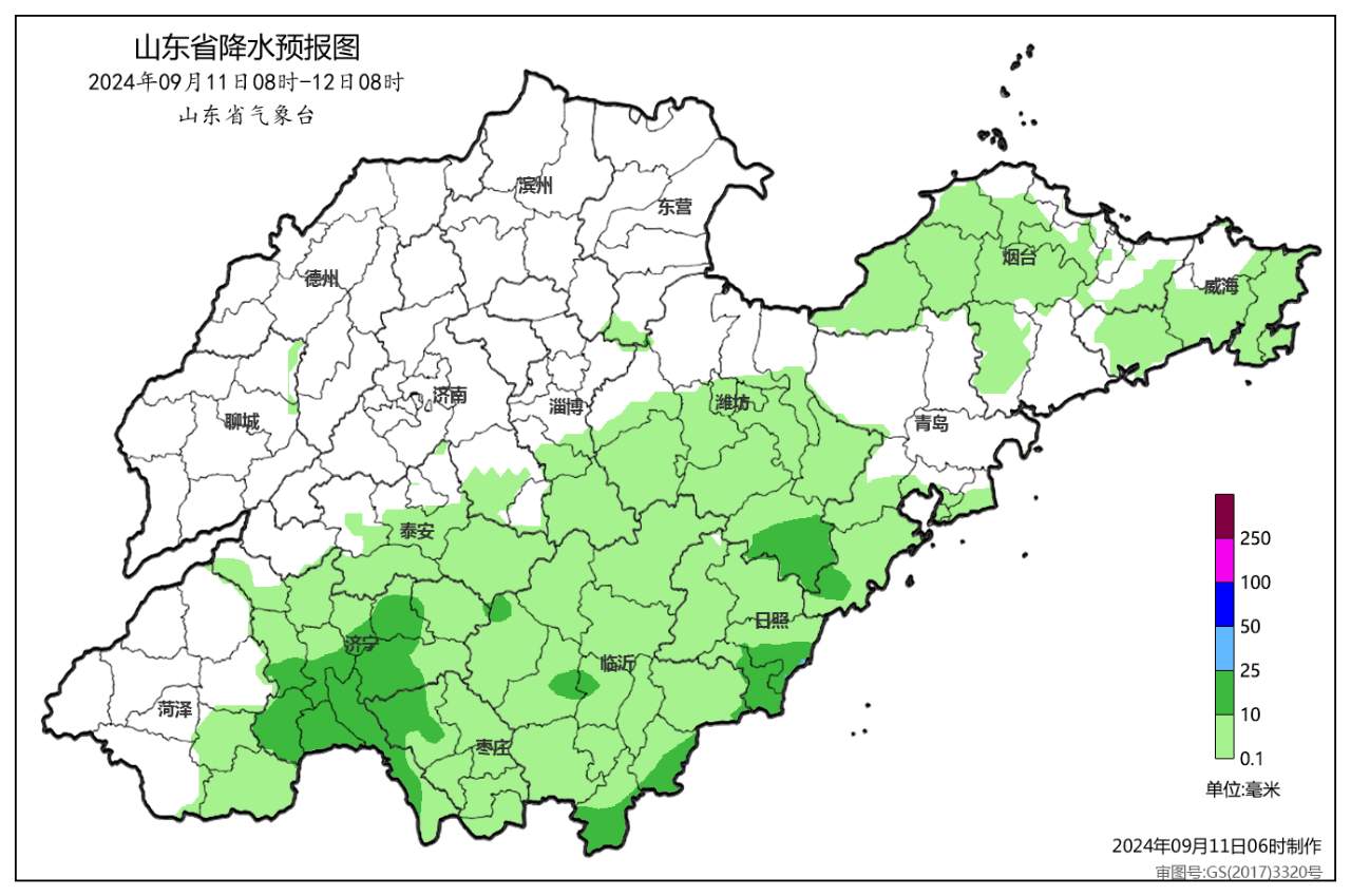 11日至15日，山东中南部地区开启雨雨雨雨模式