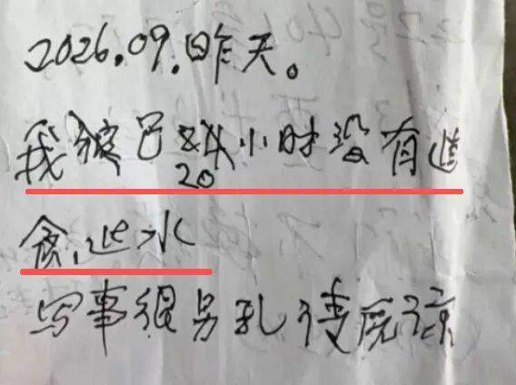 男子捡到3张纸条：“我已20小时没有进食进水，帮我……”