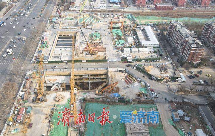 不断刷新“进度条” 济南轨道交通4号线腊山河西站主体结构封顶
