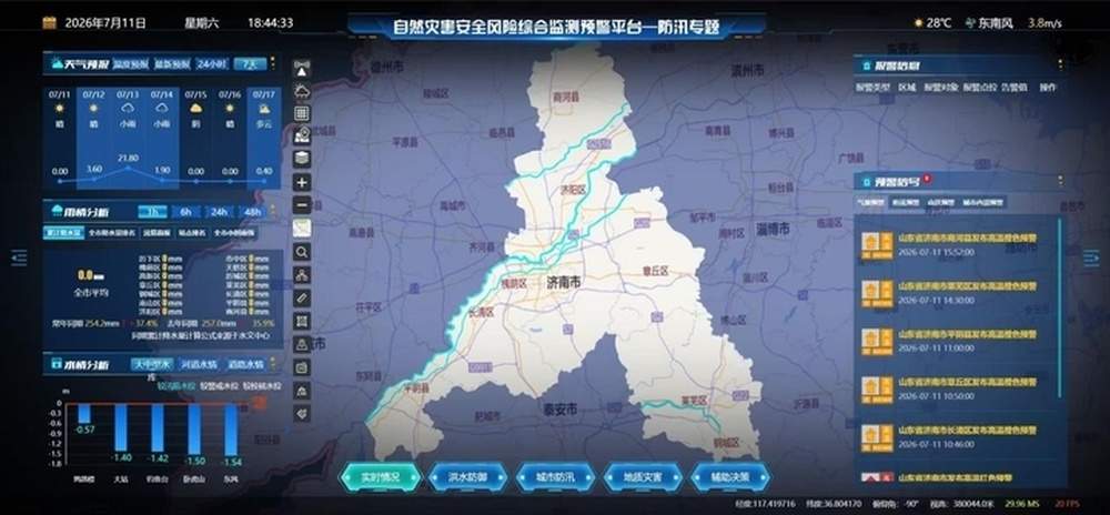 迎战台风“巴威”AI智慧城市系统筑牢济南防汛防线