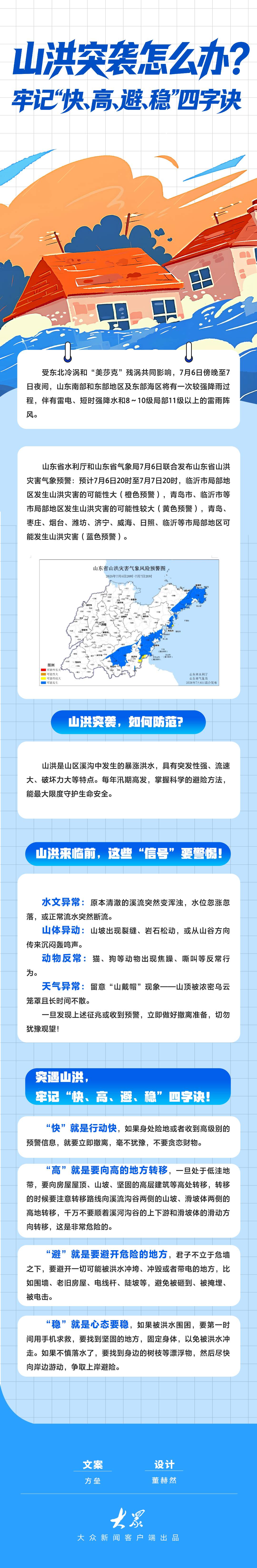 山洪突袭怎么办？牢记“快、高、避、稳”四字诀