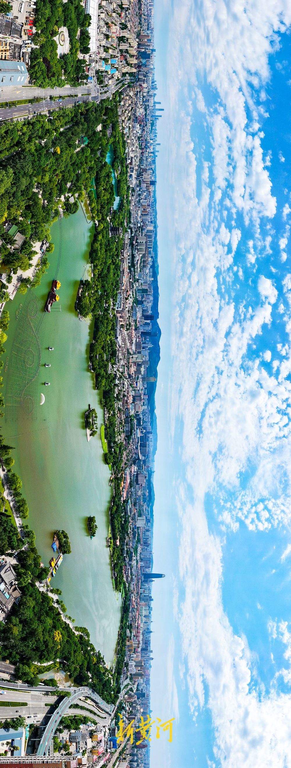 济南夏日限定美景上线：蓝天如洗白云悠 随手一拍皆大片