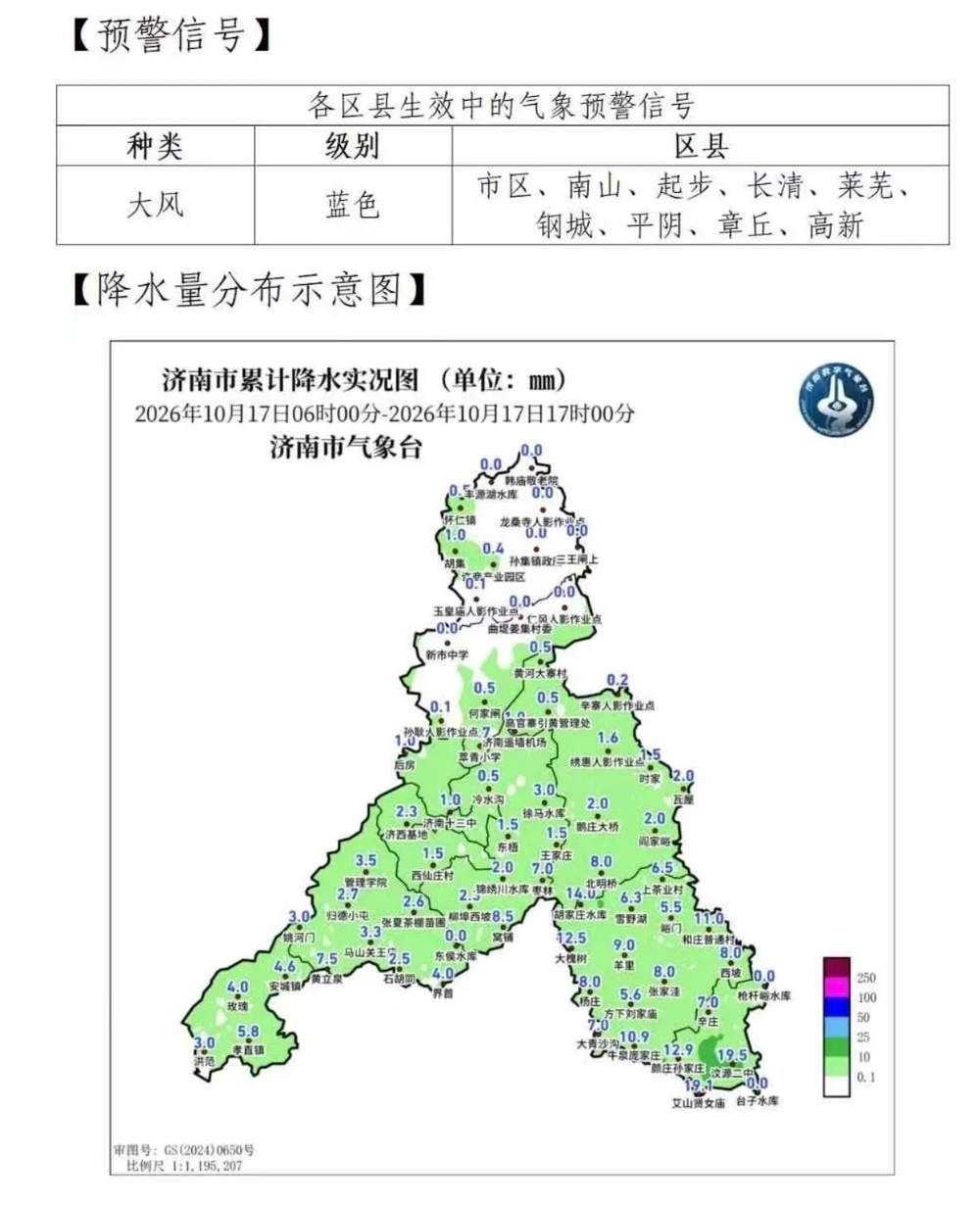 济南昨迎秋雨，下周三最低气温将降至个位数