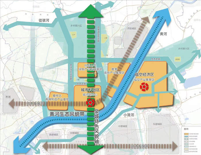 济南起步区两片区详规公示，首个地区中心亮相