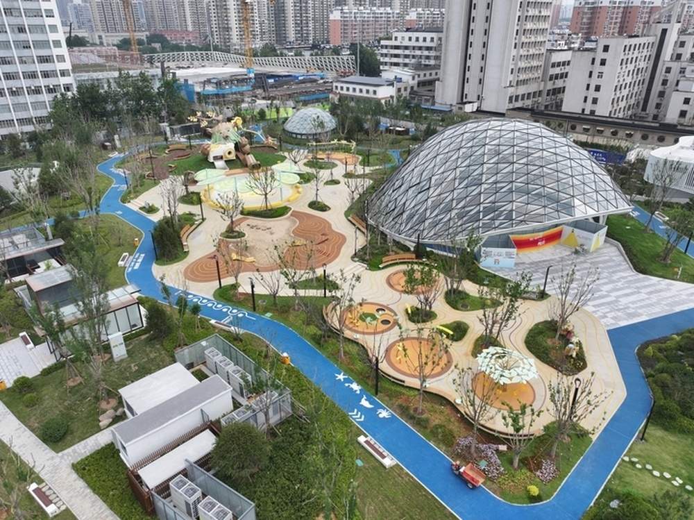 济南槐苑公园改造提升工程已进入收尾阶段，即将对外开放