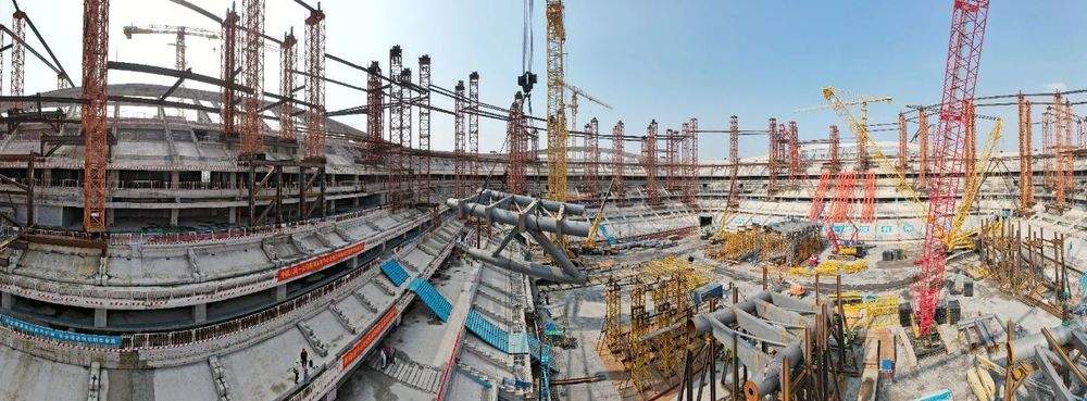 项目强省会｜山东首个6万座专业足球场进入屋盖钢结构施工阶段