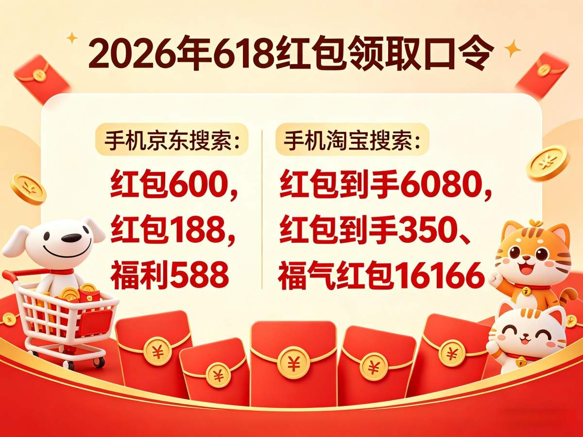 618活动什么时候开始？2026件淘宝京东618红包口令是什么？618红包口令大全，618满减优惠和国补领取!