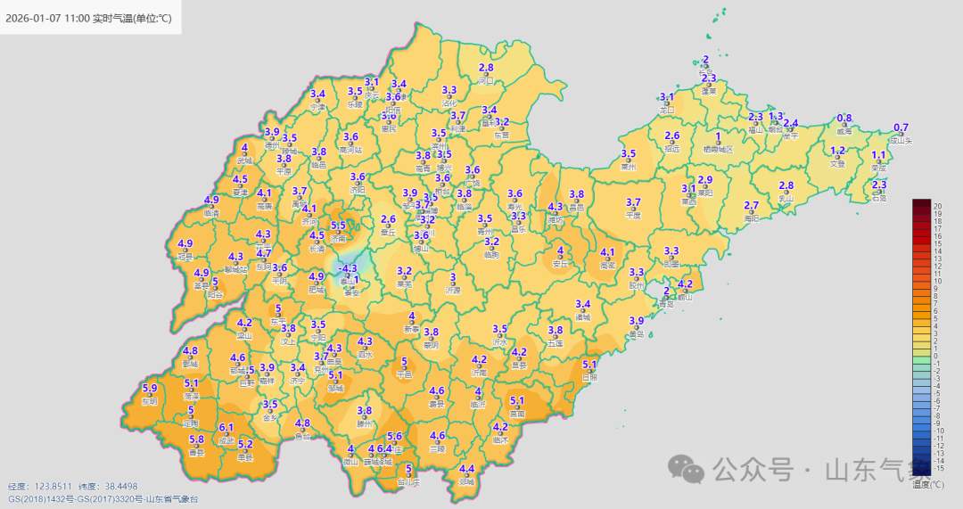 未来三天山东天气晴好，部分地区有扬沙或浮尘，9日夜间冷空气到访