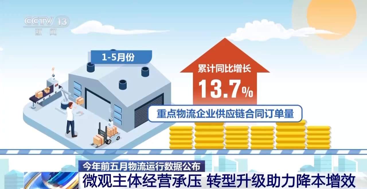 今年前五月我国物流需求平稳增长 社会物流总额超146万亿元